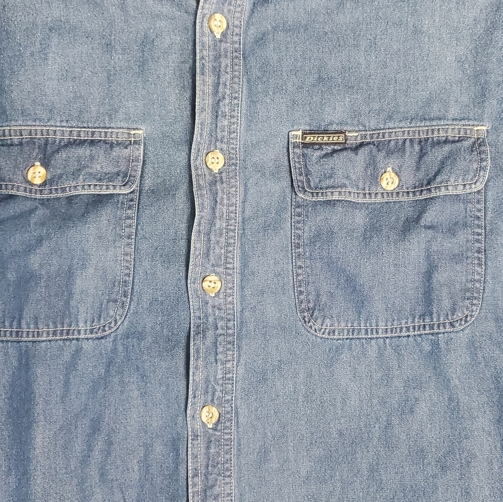 *SOLD* Vintage Dickies Flannel Lined Denim Shirt - Picture 6 of 8